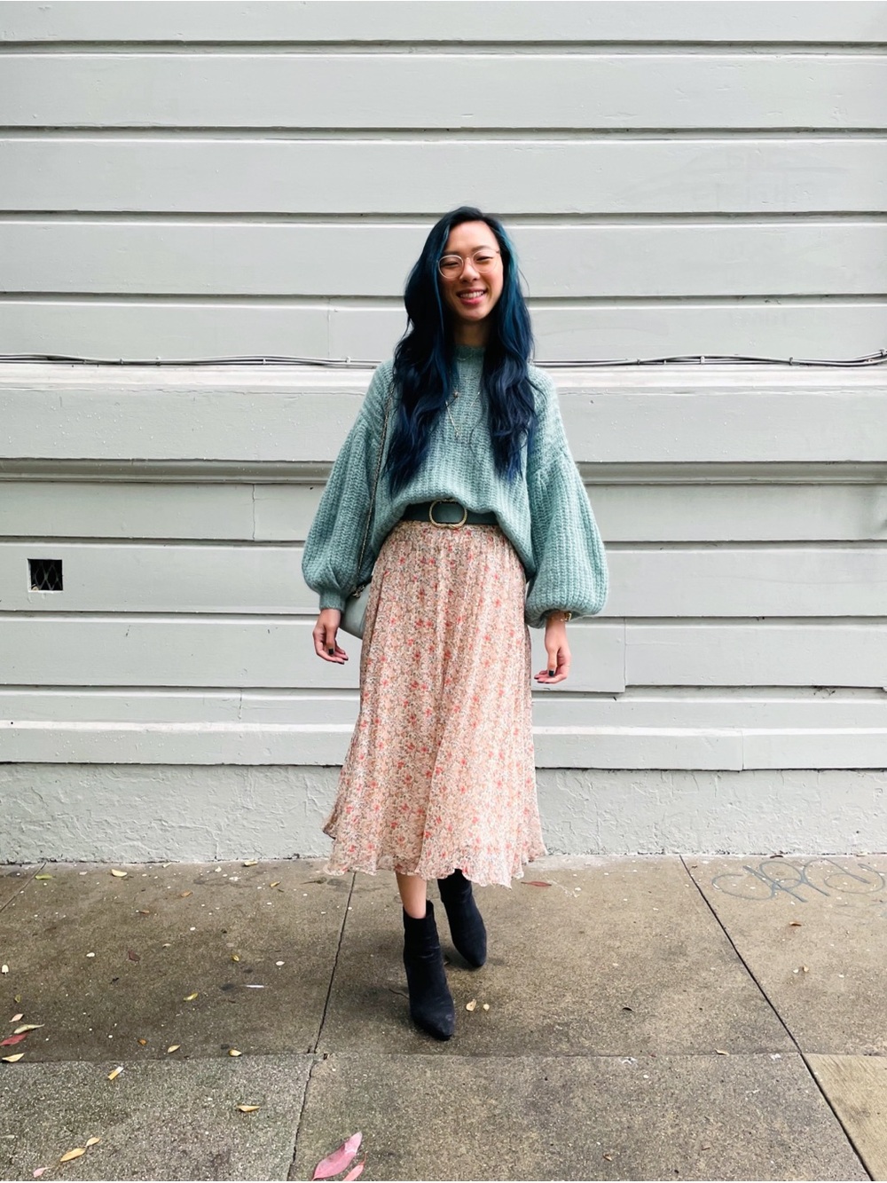 Sezane ALTERED Maria skirt in blooming printed
